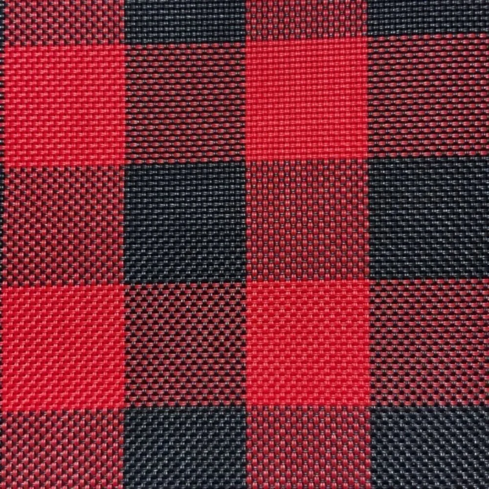 Benson Mills Placements Buffalo Check Plaid Reversible Woven Red Black Set of 4